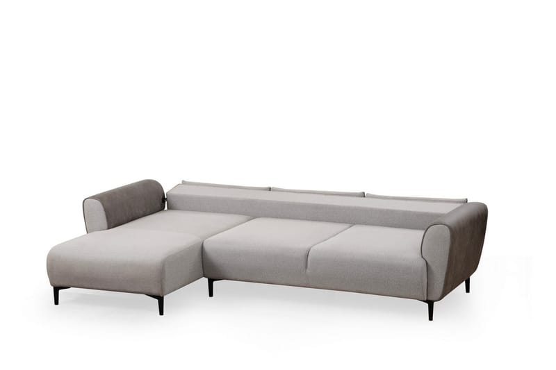 Rebelo 3-sits Vänstervänd L-formad Längsbäddad Bäddsoffa 85x220 cm i Bouclé - Grå - Möbler - Soffa - Bäddsoffa