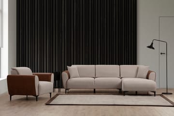 Rebelo Bäddsoffa med divan - Beige - Möbler - Soffa - Bäddsoffa