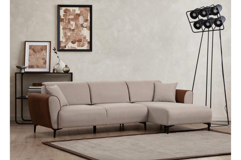 Rebelo Bäddsoffa med divan - Beige - Möbler - Soffa - Bäddsoffa