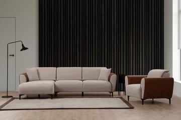 Rebelo Bäddsoffa med divan - Beige - Möbler - Soffa - Bäddsoffa