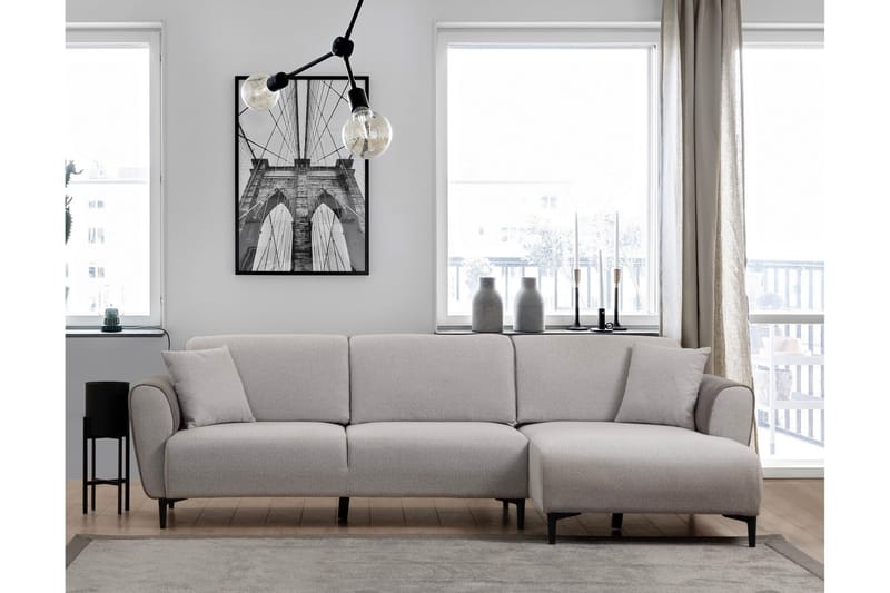 Rebelo Bäddsoffa med divan - Grå - Möbler - Soffa - Bäddsoffa