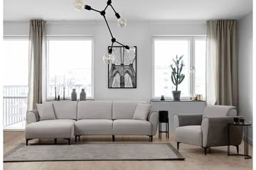 Rebelo Bäddsoffa med divan - Grå - Möbler - Soffa - Bäddsoffa