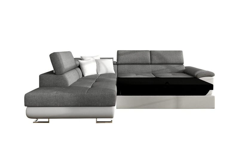 Reginia 3-sits Högervänd L-formad Hörnbäddsoffa med Förvaring i Tyg - Blå - Möbler - Soffa - Bäddsoffa