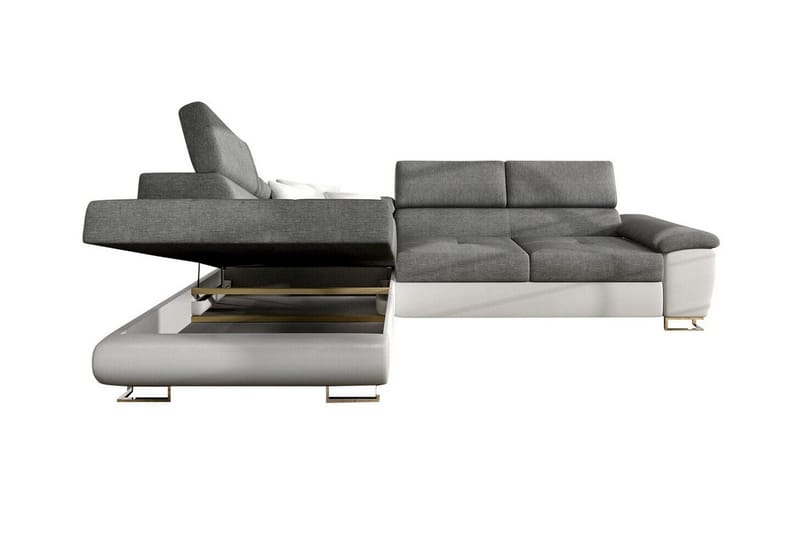 Reginia 3-sits Högervänd L-formad Hörnbäddsoffa med Förvaring i Tyg - Grön - Möbler - Soffa - Bäddsoffa