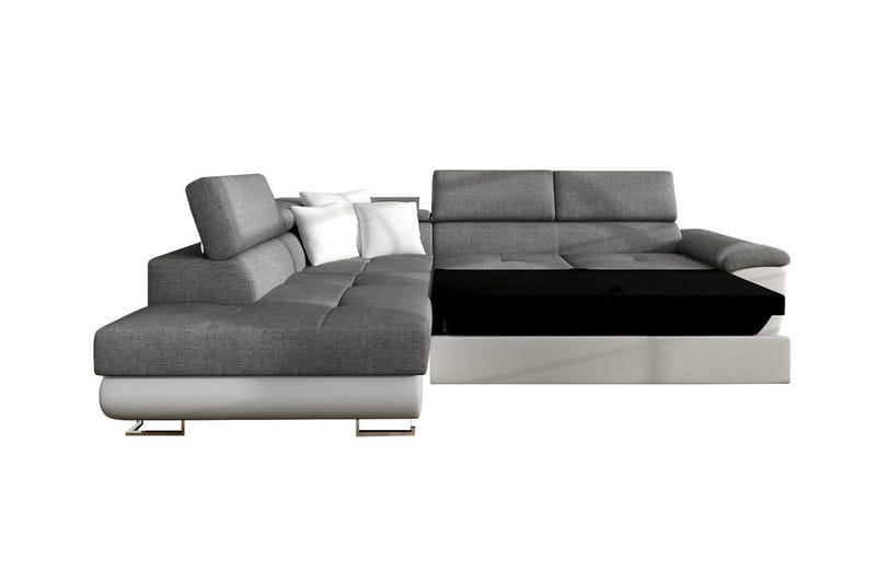 Reginia 3-sits Högervänd L-formad Hörnbäddsoffa med Förvaring i Tyg - Grön - Möbler - Soffa - Bäddsoffa