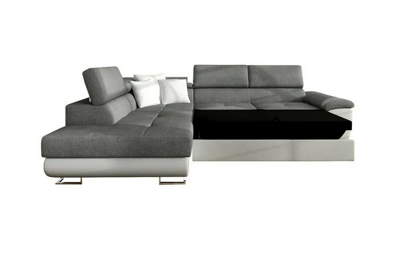 Reginia 3-sits Hörnbäddsoffa Ljusgrå - Möbler - Soffa - Bäddsoffa