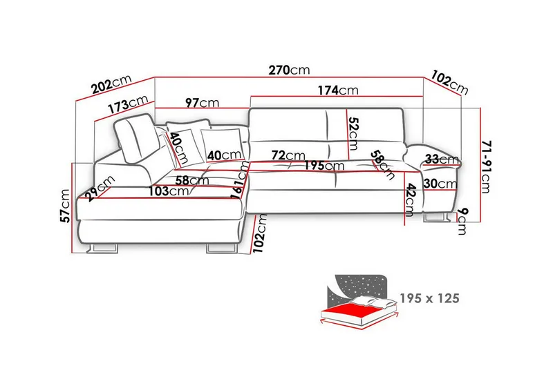 Reginia 3-sits Hörnbäddsoffa Ljusgrå - Möbler - Soffa - Bäddsoffa