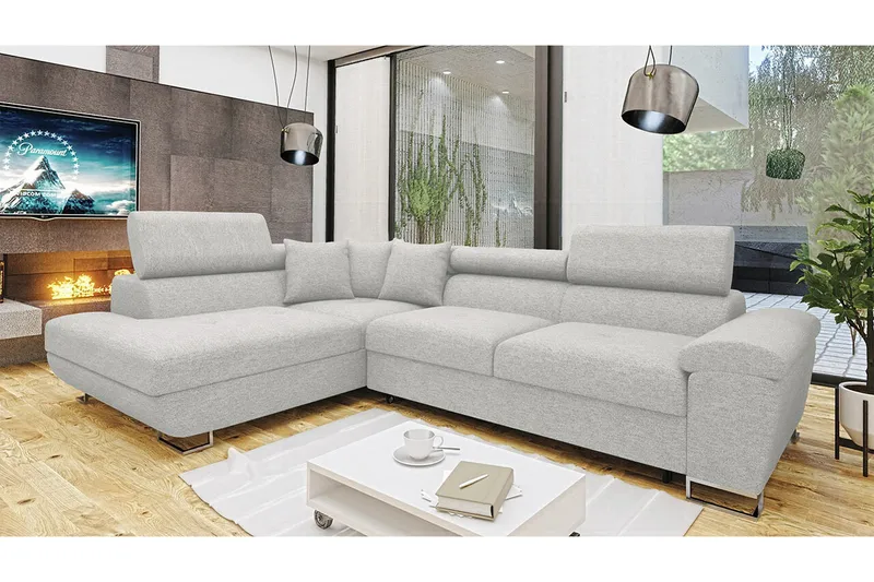 Reginia 3-sits Hörnbäddsoffa NO_BRAND White - Möbler - Soffa - Bäddsoffa