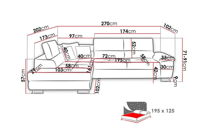 Reginia 3-sits Hörnbäddsoffa - Möbler - Soffa - Bäddsoffa