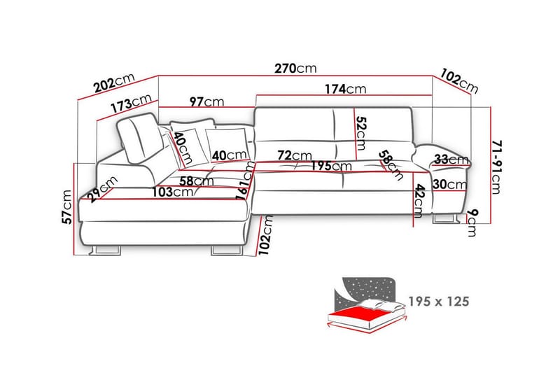 Reginia 3-sits Hörnbäddsoffa - Möbler - Soffa - Bäddsoffa