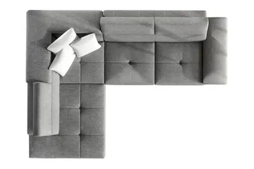 Reginia 3-sits Vänster Hörnbäddsoffa 125x195 cm med Förvaring i Boucle - Vit - Möbler - Soffa - Bäddsoffa