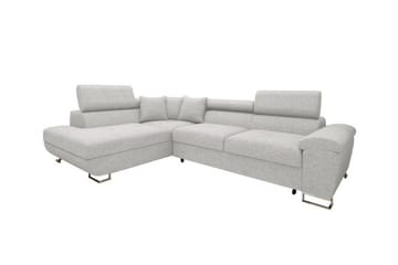 Reginia 3-sits Vänster Hörnbäddsoffa 125x195 cm med Förvaring i Tyg - Ljusgrå - Möbler - Soffa - Bäddsoffa