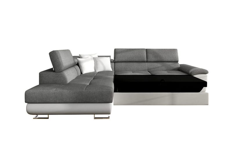 Reginia 3-sits Vänstervänd Hörnbäddsoffa 125x195 cm med Förvaring - Krämvit - Möbler - Soffa - Bäddsoffa