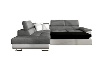 Reginia 3-sits Vänstervänd L-formad Hörnbäddsoffa med Förvaring i Tyg - Grön - Möbler - Soffa - Bäddsoffa