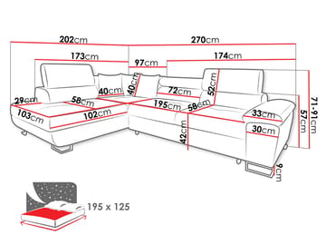 Reginia 4-sits Bäddsoffa med Schäslong och f örvaring - Möbler - Soffa - Bäddsoffa
