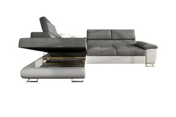 Reginia 4-sits Höger Hörnbäddsoffa 125x195 cm med Förvaring i Sammet - Röd - Möbler - Soffa - Bäddsoffa