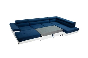 Reginia 4-sits Hörnbäddsoffa 125x270 cm med Förvaring i Manchestertyg - Blå - Möbler - Soffa - Bäddsoffa