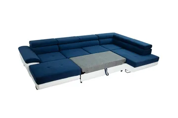 Reginia 4-sits Hörnbäddsoffa 125x270 cm med Förvaring i Manchestertyg - Blå - Möbler - Soffa - Bäddsoffa