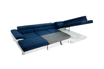 Reginia 4-sits Hörnbäddsoffa 125x270 cm med Förvaring i Manchestertyg - Blå - Möbler - Soffa - Bäddsoffa