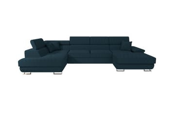 Reginia 4-sits Hörnbäddsoffa 125x270 cm med Förvaring i Manchestertyg - Blå - Möbler - Soffa - Bäddsoffa