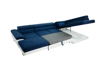 Reginia 4-sits Hörnbäddsoffa 125x270 cm med Förvaring i Manchestertyg - Flaskgrön - Möbler - Soffa - Bäddsoffa