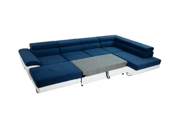 Reginia 4-sits Hörnbäddsoffa 125x270 cm med Förvaring i Manchestertyg - Grå - Möbler - Soffa - Bäddsoffa