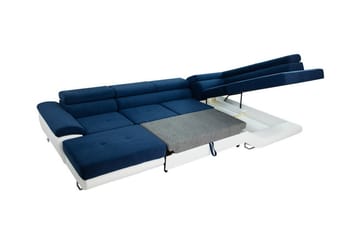 Reginia 4-sits Hörnbäddsoffa 125x270 cm med Förvaring i Manchestertyg - Marinblå - Möbler - Soffa - Bäddsoffa