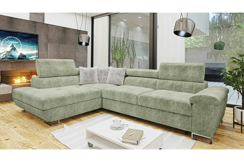 Reginia 4-sits Hörnbäddsoffa NO_BRAND Light green - Möbler - Soffa - Bäddsoffa
