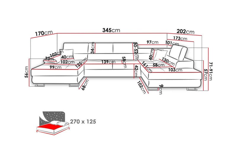 Reginia 4-sits Hörnbäddsoffa - Möbler - Soffa - Bäddsoffa