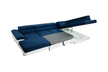 Reginia 4-sits U-formad Hörnbäddsoffa med Förvaring i Tyg - Terrakotta - Möbler - Soffa - Bäddsoffa
