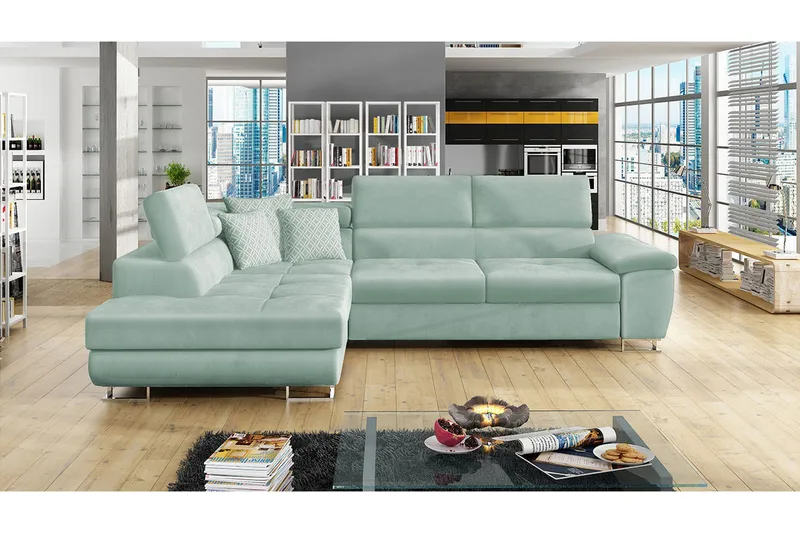 Reginia 5-sits Bäddsoffa Vänster - Grön - Möbler - Soffa - Bäddsoffa