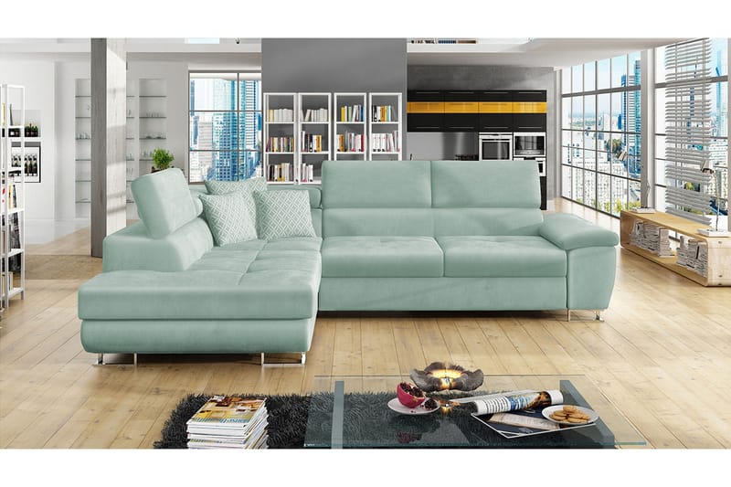 Reginia 5-sits Bäddsoffa Vänster - Grön - Möbler - Soffa - Bäddsoffa