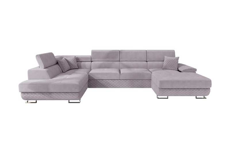 Reginia 5-sits Bäddsoffa Vänster - Rosa - Bäddsoffa - Bäddsoffa divan - Sammetssoffa