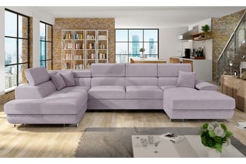Reginia 5-sits Bäddsoffa Vänster - Rosa - Möbler - Soffa - Bäddsoffa