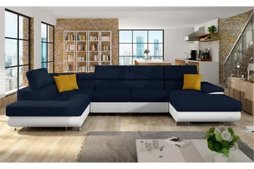 Reginia Bäddsoffa m. Divan och Schäslong Förvaring 4-sits - Mörkblå - Möbler - Soffa - Bäddsoffa
