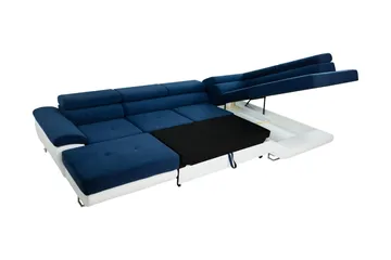Reginia Bäddsoffa med Divan och Schäslong 4-sits i Konstläder - Vit/Grå - Möbler - Soffa - Bäddsoffa