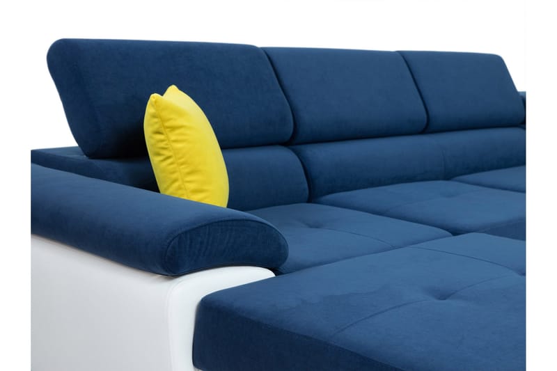 Reginia Bäddsoffa med Divan och Schäslong 4-sits i Konstläder - Vit/Grå - Möbler - Soffa - Bäddsoffa