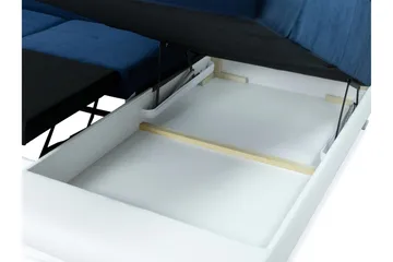Reginia Bäddsoffa med Divan och Schäslong 4-sits i Konstläder - Vit/Grå - Möbler - Soffa - Bäddsoffa