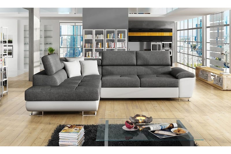 Reginia U-bäddsoffa - Vit/Grå - Möbler - Soffa - Bäddsoffa