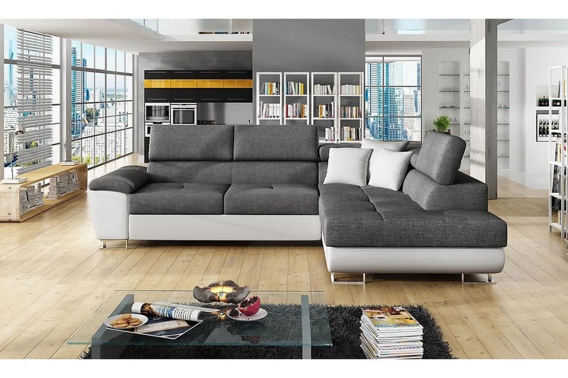 Reginia U-bäddsoffa - Vit/Grå - Möbler - Soffa - Bäddsoffa