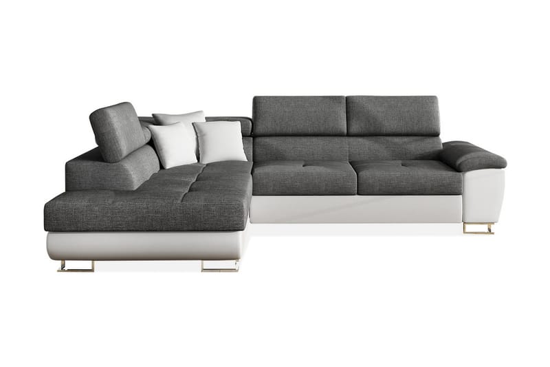 Reginia U-bäddsoffa - Vit/Grå - Bäddsoffa - Bäddsoffa divan - Skinnsoffor