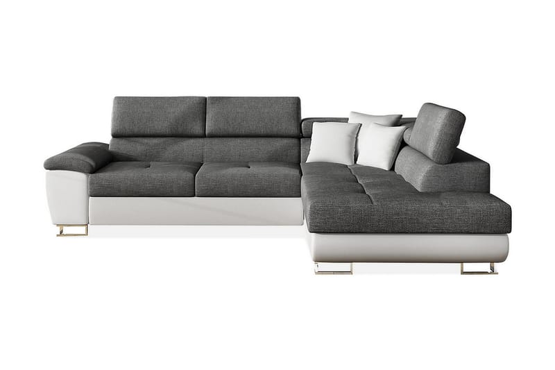 Reginia U-bäddsoffa - Vit/Grå - Bäddsoffa - Bäddsoffa divan - Skinnsoffor