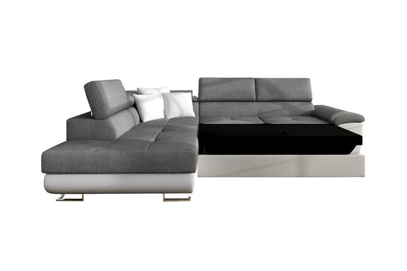 Reginia Vänstervänd Hörnbäddsoffa 125x195 cm med Förvaring i Manchestertyg - Brun - Möbler - Soffa - Bäddsoffa