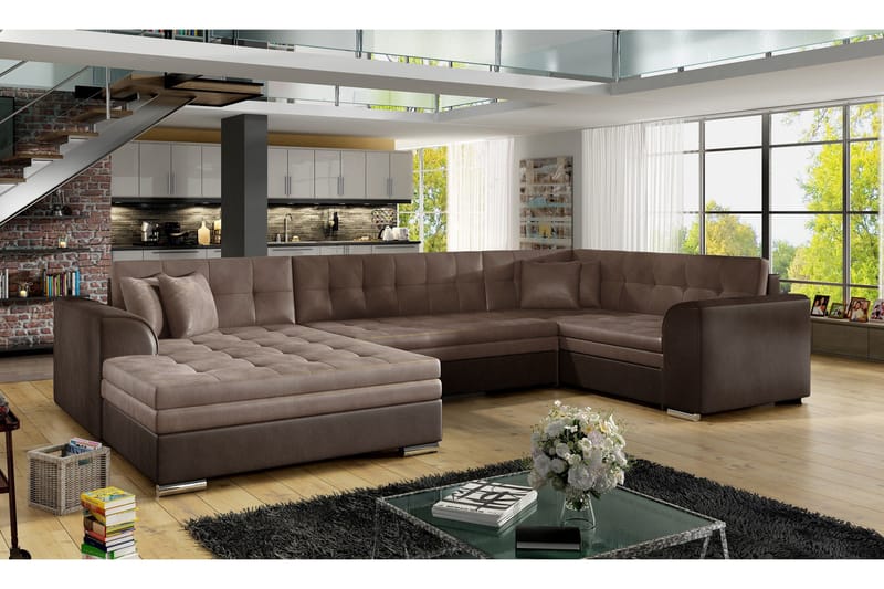 Rineta Bäddsoffa med Dubbeldivan - Brun - Möbler - Soffa - Bäddsoffa