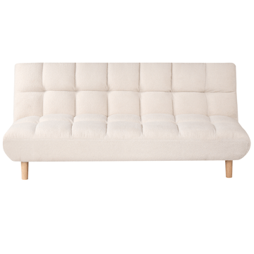 Risor Längsbäddad Fällbar Bäddsoffa 112x190 cm i Boucle - Vit - Möbler - Soffa - Bäddsoffa - Bäddsoffa 2 sits