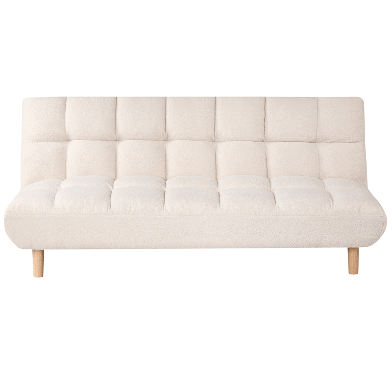 Risor Längsb äddad Fällbar Bäddsoffa 112x190 cm i Boucle - Vit - Möbler - Soffa - Bäddsoffa - Bäddsoffa 2 sits