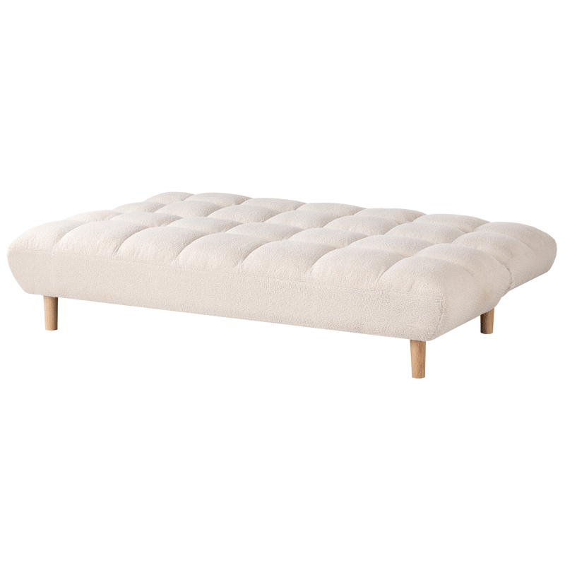 Risor Längsbäddad Fällbar Bäddsoffa 112x190 cm i Boucle - Vit - Möbler - Soffa - Bäddsoffa - Bäddsoffa 2 sits