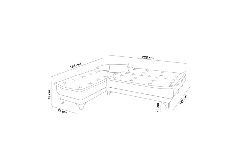 Riversdale Bäddsoffa m. Divan 4-sits - Antracit - Möbler - Soffa - Bäddsoffa