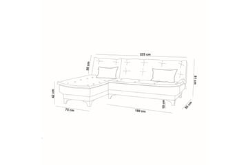 Riversdale Bäddsoffa m. Divan 4-sits - Grå - Möbler - Soffa - Bäddsoffa