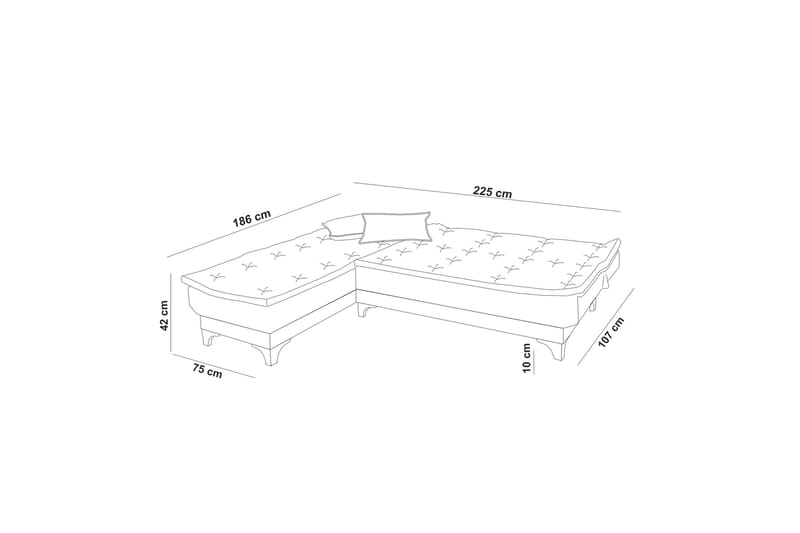 Riversdale Bäddsoffa m. Divan 4-sits - Havsgrön - Möbler - Soffa - Bäddsoffa